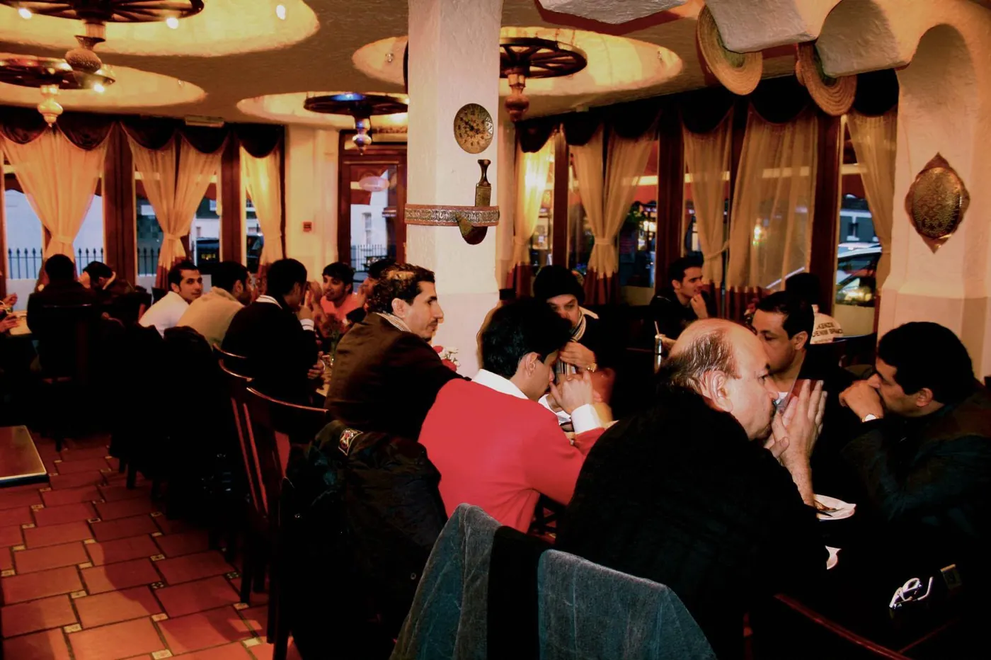 A full room on a weekend evening